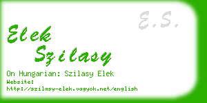 elek szilasy business card